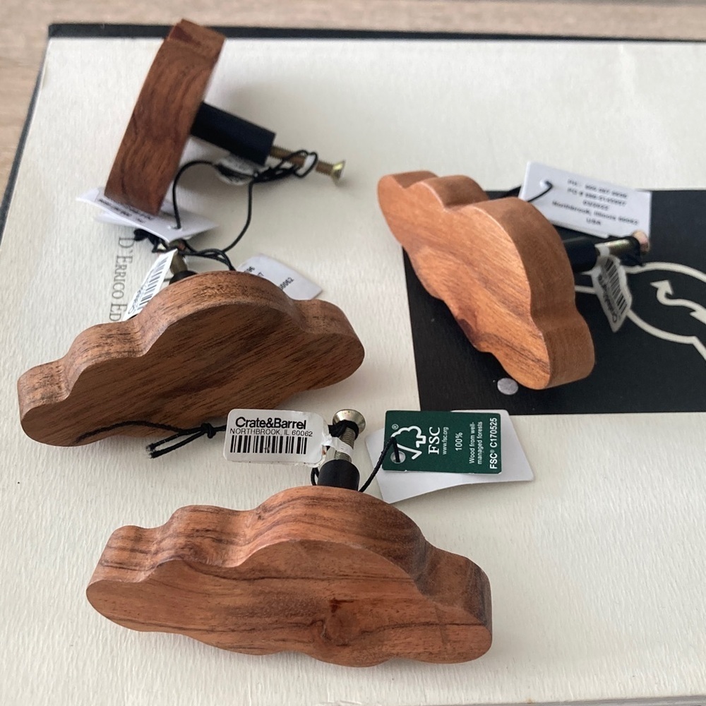 Crate&Barrel Natural Wood Cloud Hooks